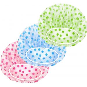 30pcs¿Rouge Bleu Vert¿Douche Casquette De Elastic Bain Bouchon Réutilisable Chapeau Avec Des Élastiques Pour Les Femmes, Les Filles De Douche Spa Salon - Neuf