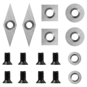 8pcs outils de tournage en carbure coupe-couteau tranchant durable tour à bois les inserts incluent avec 8 - Neuf