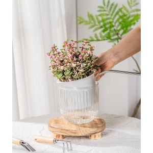 Lot De 2 Pots De Fleurs &Agrave; Arrosage Automatique-Diam&egrave;tre : 13,5 Cm-Pour Plantes D'int&eacute;rieur-Pot De Fleurs,Hydroponique-Pot De Fleurs D'ext&eacute;rieur.[N45] - Neuf