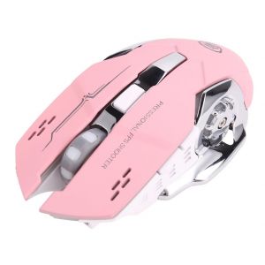 Souris Gamer, USB/Bluetooth, Rechargeable, DPi r&eacute;glable, RVB 7 Couleurs, Rose - TCC-Shop - Neuf