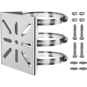 Support De Montage De Cam&eacute;ra De S&eacute;curite Vertical,Support De M&acirc;t Universel Vertical,Convient Pour Cam&eacute;ra De Surveillance,Lampes Murals,Lampes Scene,Panneaux Solaires - Neuf