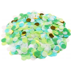 50 g de confettis verts pour mariage, anniversaire, 6000 pièces rondes, papier doré, décoration de table à disperser, canon à confettis, décoration de table à paillettes pour carnaval - Neuf