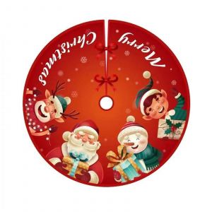 Jupe de sapin de No&euml;l en fausse fourrure rouge de 90 cm (35,4 pouces), tapis de protection pour le pied du sapin, id&eacute;al pour la d&eacute;coration de f&ecirc;tes &agrave; la maison. - Neuf