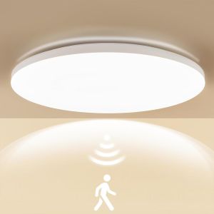 KAL-Plafonnier Led Avec Détecteur De Mouvement Radar, 18W 2450Lm 136Lm/W 4000K Plaque Led, Ip54 Plafond Étanche Pour Salle De Bain, Garage, Escalier, Sous-Sol, Balcon, Couloir Ø30Cm - Neuf