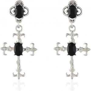 Kalhx-Boucles D¿Oreilles Avec Croix Pour Femme Homme,Boucles D'oreilles Croix Boucle D'oreille Croix Boucle D'oreille Homme Boucle Doreille Homme Boucles D'oreilles Femme Acier Inoxydable - Neuf