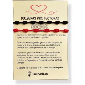 Tianyi-Bracelet En Fil Rouge - Fil Noir - Bracelet De Protection Rouge - Amulette De Protection Contre Le Mauvais ?il - Amulette Porte-Bonheur - Bracelet De Protection Pour Femme, Homme, Couple, - Neuf