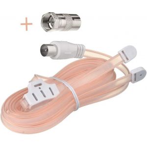 Antenne Fm Dab Radio Num&eacute;rique 75 Ohm C&acirc;ble En T C&acirc;ble Antenne Prise Pal Adaptateur F Connecteur 2 Kit Compatible Avec Accueil Table Stereo Sound Tuner R&eacute;cepteur Radio - Neuf