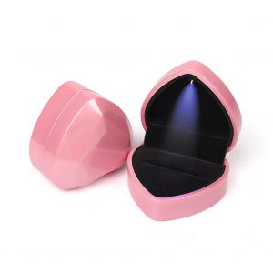 Bo&icirc;te &Agrave; Bijoux Lumineuse Led Pour Bague En Diamant, Id&eacute;ale Pour Une Demande En Mariage Ou Des Fian&ccedil;ailles, Rose - Neuf