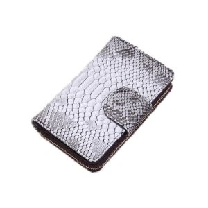 Pochette en cuir texturé python portefeuille-fermeture éclair en relief,dames - Neuf