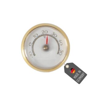 KAL-Thermomètre De Réfrigérateur Rond Bimétallique - Affichage De La Température De -10 °C À 50 °C - Analogique - Diamètre : 5,2 Cm - Couleur : Doré - Thermomètre Autocollant Inclus - Pour - Neuf