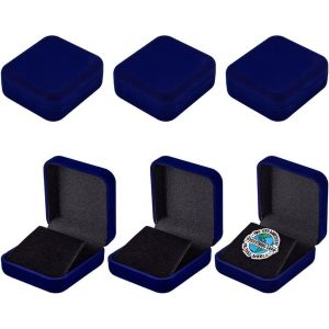 6Pcs Boîte De Présentation De Badges En Velours Bleu 30Mm Présentoir De Collection Pour Épingles À Revers Vitrine De Présentation Présentoir Pour Badges Broches Épingles À Revers - Neuf