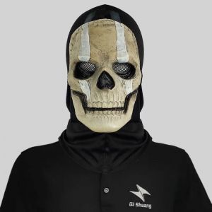 Masque De Crâne De Fantôme D'horreur D'halloween Unisexe,Équipement De Sauna En Latex Call Of Duty,Casque De Cosplay,Accessoire De Masplay De Fête D'anterie--A - Neuf
