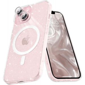 Sjzg-Coque Magn&eacute;tique Pour Iphone 13 Etui &Agrave; Paillettes Brillant Compatible Avec Magsafe Charge Sans Fil Housse De Protection Antichoc Pour Appareil Photo Glitter Silicone Tpu Souple,Transparent - Neuf