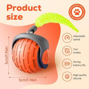 Balle De Jouet Interactif Pour Chat,Balle Interactive Pour Chat,Balle Interactive Intelligente,Jouet Intelligent Pour Chat,Electric Cat Toy Ball,Jouet Pour Chat,Balle Roulante Automatique Pour Chats - Neuf