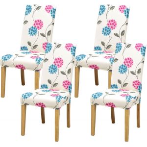 Eryi-Housse De Chaise, Housse De Chaise Salle À Manger Extensible 4 Pièces, Amovible Lavable Décoration Housse Pour Chaise Chaises Protecteur Pour Maison, Cuisine, Mariage, Hôtel, Restaurant, Banquet - Neuf