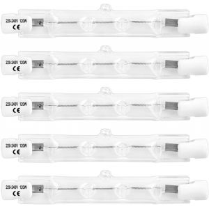 KAL-Ampoule Halogène R7S 78Mm 120W Dimmable, 1800Lm Blanc Chaud 2700K, Ac220-40V, Projecteur À Double Extrémité R7S Pour Plafonniers, Lumière De Travail De Sécurité, Éclairage Paysager, 5 Pièces - Neuf