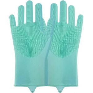 1 paire de gants de cuisine en silicone vert résistants à la chaleur pour la vaisselle, le nettoyage et le jardinage (taille unique) - Neuf