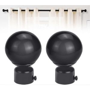 Garniture de tringle à rideau Round Sphere (2 pièces,noir) - Neuf