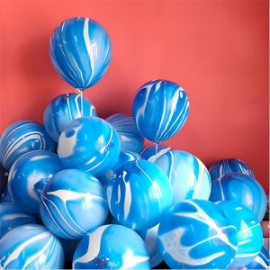 Ballons De Teinture &Agrave; Cravate Bleus 30Pcs Ballon Tourbillonnants En Latex En Marbre 12Pouces Pour Les Fournitures De F&ecirc;te D'Anniversaire De Teinture &Agrave; Cravate,Bachelorette,D&eacute;corations De F&ecirc;te Hippie - Neuf