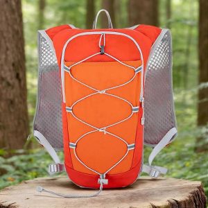 Gilet De Course Pour Homme Avec Sac À Dos D'hydratation Réfléchissant Intégré Pour Le Jogging, Le Vélo Et La Randonnée - Sac D'hydratation Orange Unisexe - Neuf
