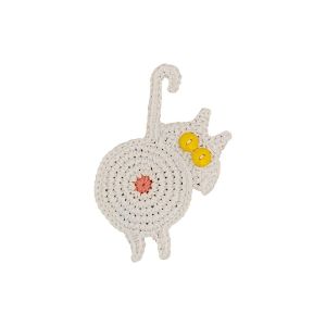 Dessous De Verre Tiss&eacute; Motif Fesses De Chat - Sous-Verre En Polyester Fait Main Pour La Maison Et La Cuisine - 15 X 10 Cm - Neuf