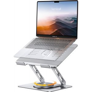acdsgd-Support Ordinateur Portable -360&deg; RotationBase Am&eacute;lior&eacute;e, Plus Stable Support PC Portable Aluminium, Hauteur & Angle R&eacute;glable, Laptop Stand Ergonomique Compatible avec 10-17,3 - Neuf