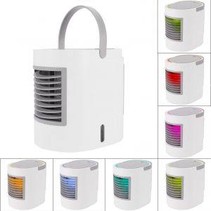HJLIAN Mini ventilateur de bureau portable USB avec vitesse reglable et lumiere coloree - Neuf