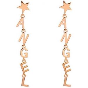 Kal-Boucle D'oreille Ange Initiale Pour Femme, Hypoallergénique Or Rose Et Argent Plaqué Étoile Boucles D'oreilles Goutte Bijoux Cadeau Pour Maman, Amis - Neuf