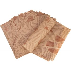 Letnerny-Papier Anti Graisse Papier D'emballage Alimentaire 22x22cm Pour Sandwich Hamburger Frites Gâteau Fromage Cadeaux 100 Pièces - Neuf