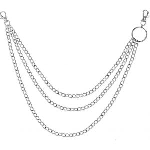 KAL-Cha&icirc;ne De Jeans Cha&icirc;nes Punk Cha&icirc;ne De Pantalon Cha&icirc;ne De Ceinture Cha&icirc;ne De Sac Porte-Cl&eacute;s Cha&icirc;ne De Pantalons Hip Hop Pour Hommes Pantalon Porte-Cl&eacute;s Rock Gothique Jeans Link Coil Leash - Neuf