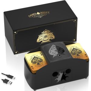 Melangeur De Carte &Eacute;lectronique,M&eacute;langeur De Cartes &Agrave; Jouer,Trieur De Carte Enti&egrave;rement Automatique 1-2 Ponts,D'outil De M&eacute;langeurs De Carte Pour Uno,Texas Hold'em,Phase 10,Blackjack - Neuf