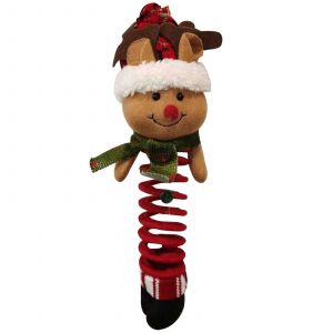 Poup&eacute;e de No&euml;l avec pied &agrave; ressort, pendentif, d&eacute;coration - Neuf