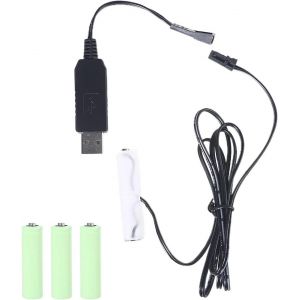 AA &agrave; 4Aa Batterie Eliminator USB Alimentation Remplacer 1-4 Pieces1.5V AA Piles pour Horloge Jouets Vacances Lumi&egrave;res Ventilateur LED, 6V 4Aa - Neuf