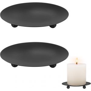 Kalanka-Lot De 2 Bougeoirs Pour Bougies Jusqu'à 9 Cm - Noir - Bougeoirs Pour Décoration De Table - Bougeoirs Pour Mariage, Prière, Fête De Famille Et Décoration - Neuf