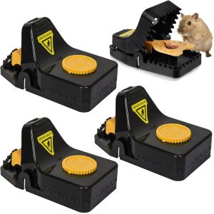 KALANKA-Large Tapette à Souris, 4 Pièces Piege a Rat Réutilisables, Sensible Piege a Souris Vivante pour Cuisine, Entrepôt,Jardin,Bureaux - Neuf