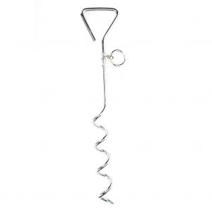 Hjlian Laisse Portable Pour Chien Et Chat, Avec Piquet En Spirale, Attache Securisee Pour Camping, Jardin, Sol, 8 Mm X 46 Cm - Neuf