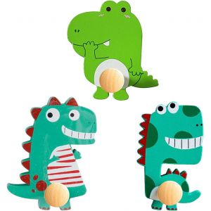Lot de 3 Crochets Adh&eacute;sifs, Porte Manteaux pour Enfants Autocollant, Porte Manteau Enfant Crochet pour Enfant,Animaux Patere Porte Manteau Mural Bois Pat&egrave;re, Murale Porte Serviette,Jusqu&iquest;&agrave; 5 kg - Neuf