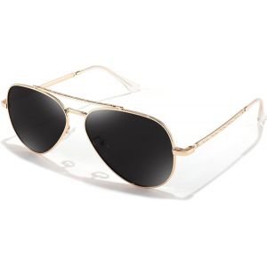 Retro Lunettes de soleil années 70 Polarisé Hommes Femmes Lunettes de Soleil Vintage Classiques avec Cadre en Métal UV400 Protection B9113 - Neuf
