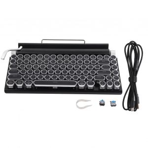 Clavier de machine a ecrire retro 83 touches, touches punk detachables, panneau brosse - Neuf