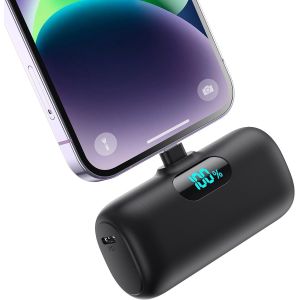 Eryi-Mini Batterie Externe Pour Iphone 5000mah, Mise À Niveau 15w Pd 3.0a Charge Rapide, Compact Et Léger Power Bank Écran Lcd Chargeur Portable Compatible Avec Iphone 14/14 Pro Max/13/12/11/Xr/X/8/7 - Neuf