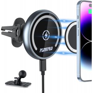 Fghbb-Chargeur Induction Voiture 15w Chargeur Sans Fil Voiture Magnétique Rapide Compatible Support Téléphone Voiture Mag Safe Iphone 16/15/14/13/12 Pro Max Mini Support Voiture Magnétique - Neuf