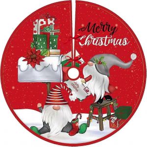 Jupe de sapin de No&euml;l, 91 cm, motif flocons de neige et bonhommes de neige - Neuf