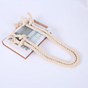 Embrasse De Rideau En Fil De Coton Épais Beige Minimaliste - Neuf