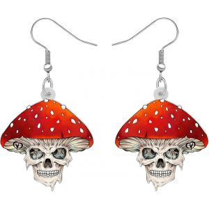 Kal-Acrylique Créatif Mignon Halloween Crâne De Sucre Squelette Boucles D'oreilles Pendantes Pour Femmes Filles Nouveauté Saison De L'effroi Bijoux Gothiques Pour Cadeaux - Neuf