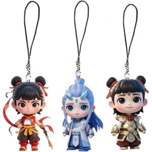 Kal-Porte-Clés Pendentif Acrylique,6 Pièces(4x Nezha + 2x Ao Bing),10x3cm Motifs Anime Mythologie Chinoise,Cadeaux Personnalisés Porte-Clés,Durable & Léger Pour Sacs Ou Trousseaux - Neuf