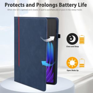 Coque Pour Samsung Galaxy Tab A 10,1 Pouces 2016 (T580 / T585, Pas Pour Le Modèle 2019) - Étui Housse De Protection Cuir Pu Avec Fonction Support/Portefeuille Coque Tablette (Bleu) - Neuf