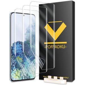 TRAHOO-3 Pi&egrave;ces Soft Protection ecran pour Samsung Galaxy S20 5G, Cadre d'Installation 1 Pi&egrave;ces, Compatible avec d'empreintes, 3D-Coverage, Sans Bulle [Non-Verre] - Neuf