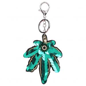 Porte-Cles En Alliage Avec Pendentif Paillete, Accessoire De Bijouterie Tendance, Vert Ysk001 - Neuf