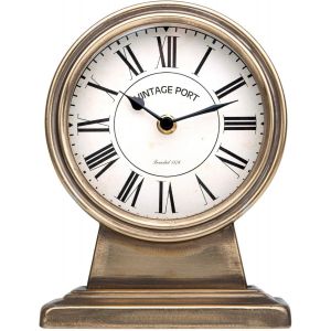 ChenQuanSarl-Horloge De Cheminée Vintage Dorée, Silencieuse, Sans Tic-Tac, Fonctionne À Piles, Horloge Rustique Pour Table De Bureau, Étagère Pour Décoration De Salon - Neuf