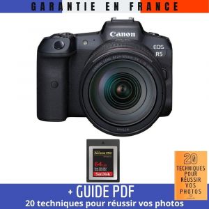 Canon EOS R5 + RF 24-105mm F4L IS USM + SanDisk 64GB Extreme PRO CFexpress Type B + Guide PDF MCZ DIRECT '20 TECHNIQUES POUR RÉUSSIR VOS PHOTOS - Neuf